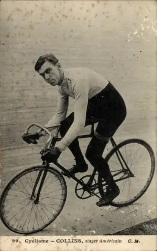 Ak Radrennfahrer Collins, amerikanischer Steher