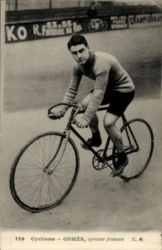 Ak Radrennsport, Radrennfahrer Comès, französischer Sprinter