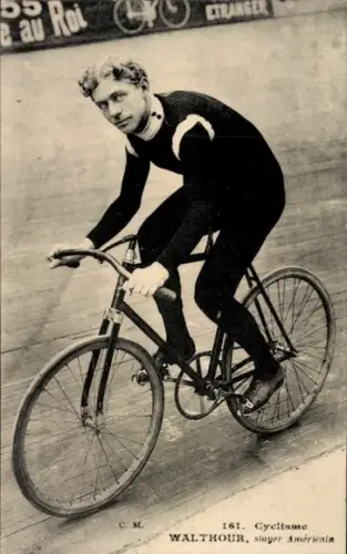 Ak Radrennfahrer Walthour, amerikanischer Steher