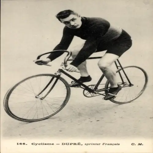 Ak Radrennfahrer Dupré, französischer Sprinter