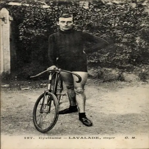 Ak Radrennsport, Radrennfahrer Lavalade, französischer Steher