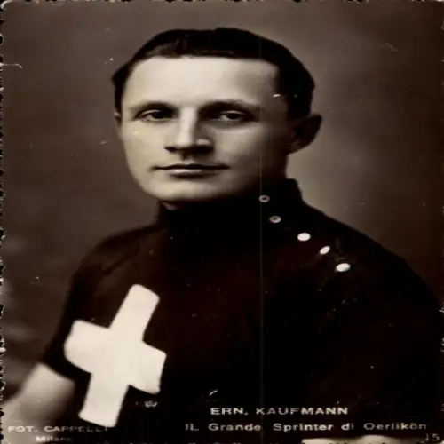Ak Radrennsport, Radrennfahrer Ern. Kaufmann, schweizer Sprinter