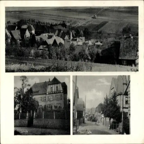 Ak Dorste Osterode am Harz Niedersachsen, Dorsie am Harz, Schule, Hauptstraße