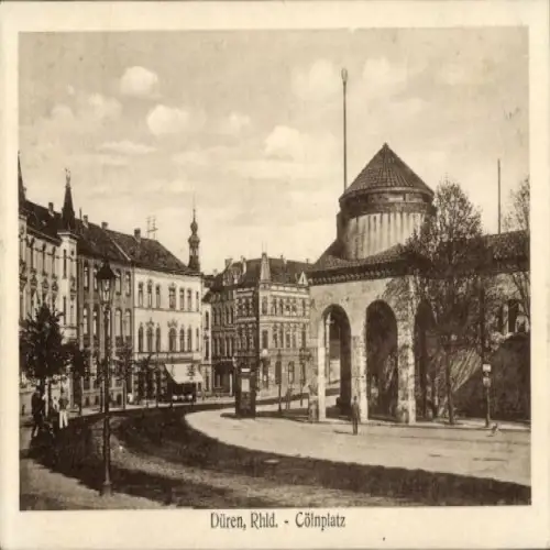 Ak Düren im Rheinland, Cölnplatz,  Gebäude, Straßenansicht, Bäume, Fahrzeuge