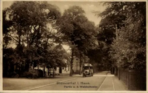 Ak Blumenthal (Hannover) Hansestadt Bremen, Straße an der Waldschenke, Bus