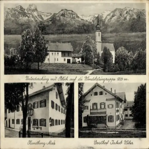 Ak Unterdarching Darching Valley in Oberbayern, Blick auf Wendelsteingruppe, Handlung Mais, Gasth