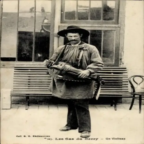 Ak Musiker mit Leier