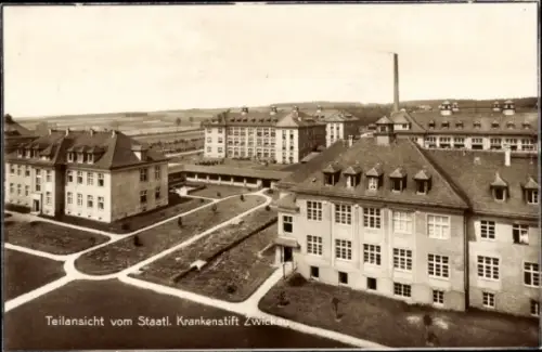 Ak Zwickau in Sachsen, Teilansicht vom Staatl. Krankenstift