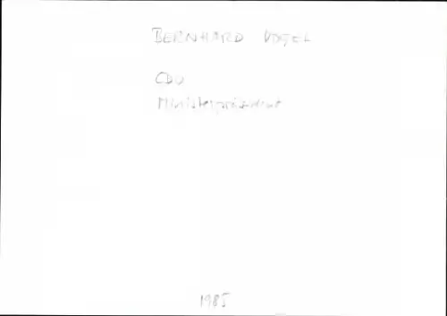 Ak Politiker Bernhard Vogel, CDU Ministerpräsident, Autogramm