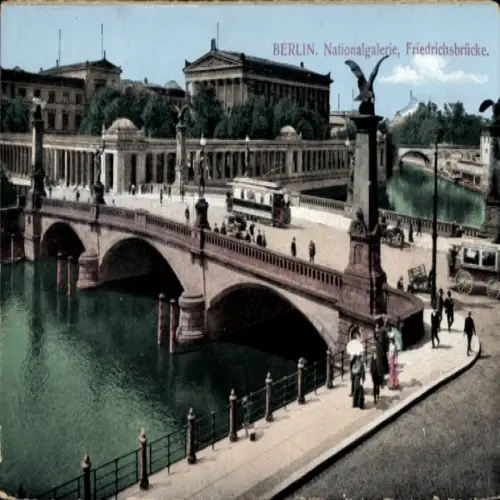 Ak Berlin Mitte, Alexanderplatz, Brücke, Nationalgalerie