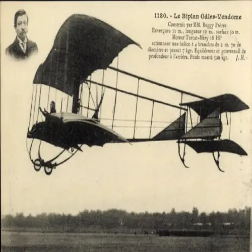 Ak Le Biplan Odier Vendome, Doppeldecker
