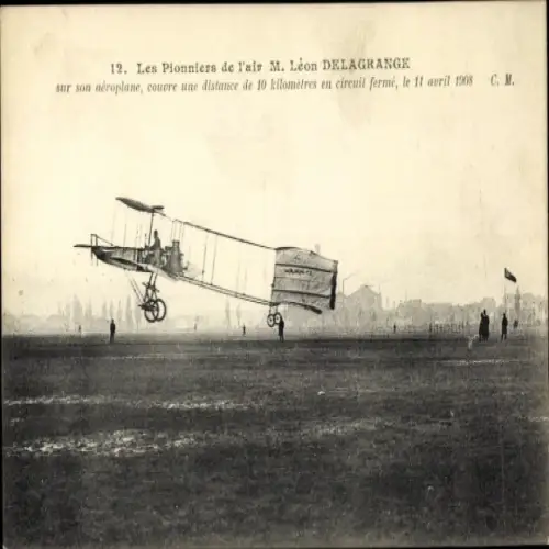 Ak Air Pioneers, Herr Leon Delagrange, Flugzeug