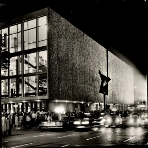 Ak Berlin Charlottenburg, Deutsche Oper, Nachtbeleuchtung