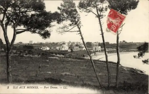 Ak Île aux Moines Morbihan, Port Drenn, Durchsicht