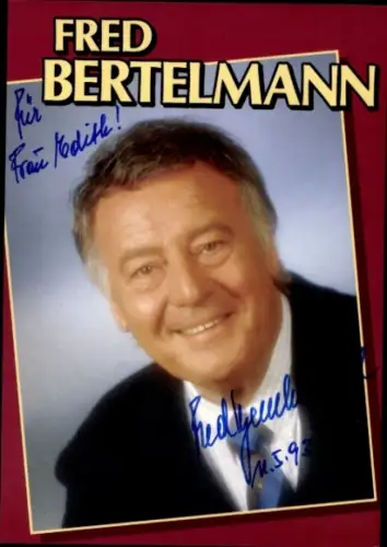 Autogrammkarte Sänger Fred Bertelmann, Portrait, Autogramm