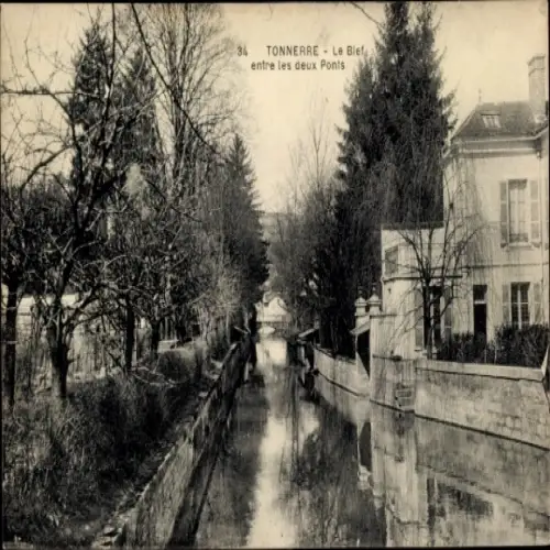 Ak Tonnerre Yonne, Fluss, zwei Brücken, Bäume, Gebäude am Ufer, 