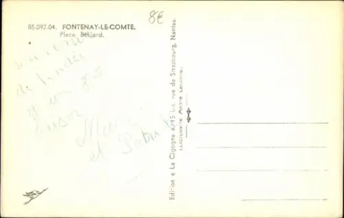 Ak Fontenay le Comte Vendée, Place Belliard