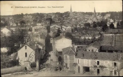 Ak Fontenay le Comte Vendée, Ortspanorama