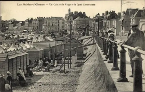 Ak Les Sables d'Olonne Vendée, Coin de la Plage, Quai Clemenceau