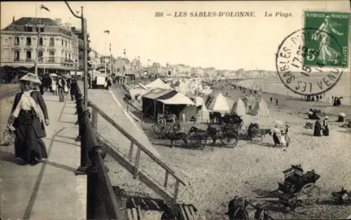 Ak Les Sables d'Olonne Vendée, Strand