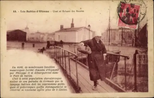 Ak Les Sables d'Olonne Vendée, Quai, Ecluses des Bassins