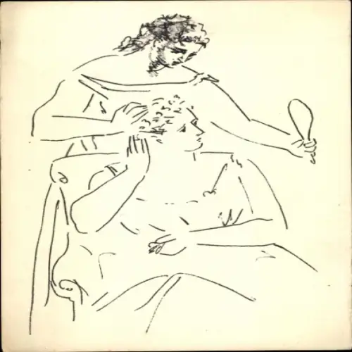 Künstler Ak Picasso, Pablo, Beim Frisieren