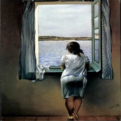 Künstler Ak Dali, Salvador, Mädchen am Fenster