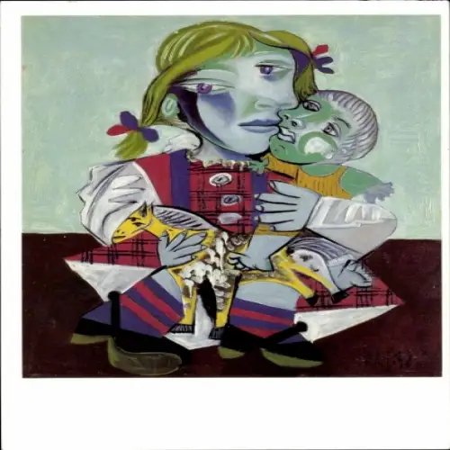 Künstler Ak Picasso, Pablo, Maya mit Pferd und Puppe