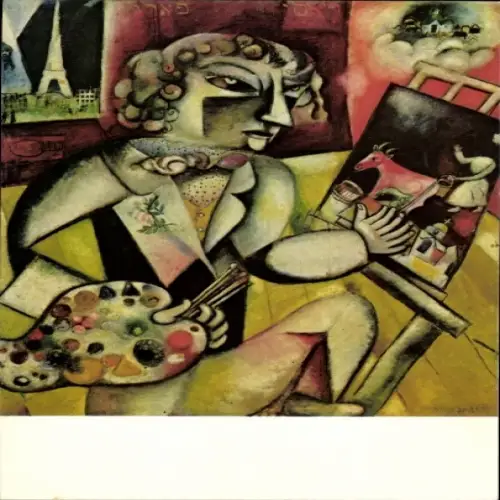 Künstler Ak Chagall, Marc, Selbstporträt mit sieben Fingern