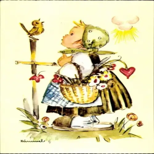 Künstler Ak Hummel, Berta, Glücksboten