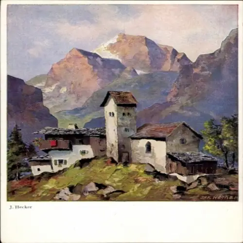 Künstler Ak Hecker, J., Ortspartie
