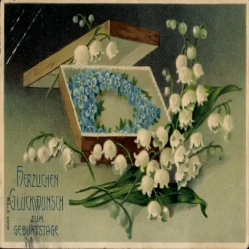 Ak Herzlichen Glückwunsch zum Geburtstag, Maiglöckchen