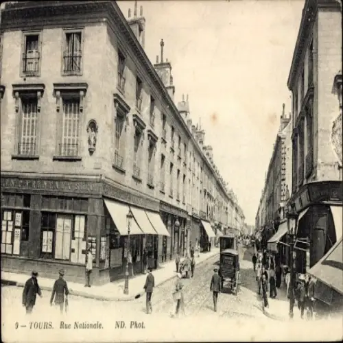 Ak Tours Indre et Loire, rue Nationale