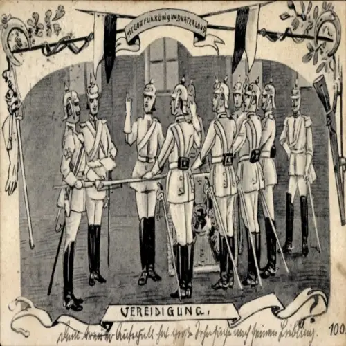 Ak Mit Gott für König und Vaterland, Vereidigung