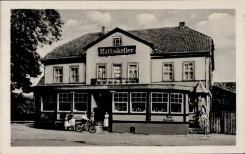Ak Neustadt im Harz Harztor Thüringen, Ratskeller mit Roland
