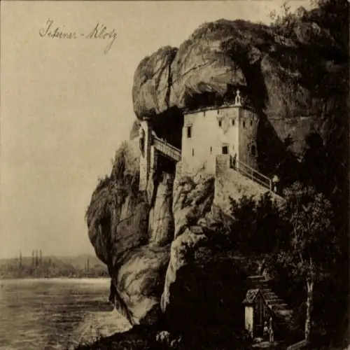 Ak Istein Efringen Kirchen am Rhein, Isteiner Klotz, Felsenhaus