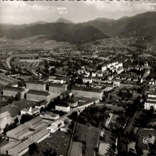 Ak Müllheim in Baden Markgräflerland, Luftbild, Belchen 1415 m, Hochblauen 1170 m