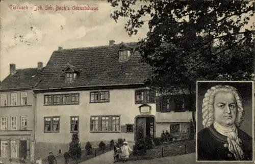 Ak Lutherstadt Eisenach Thüringen, Hellthal, Geburtshaus von Johann Sebastian Bach, Porträt von B