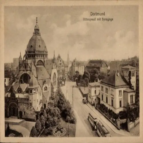 Ak Dortmund im Ruhrgebiet,  Hiltropwall mit Synagoge, alte Architektur, Stadtansicht