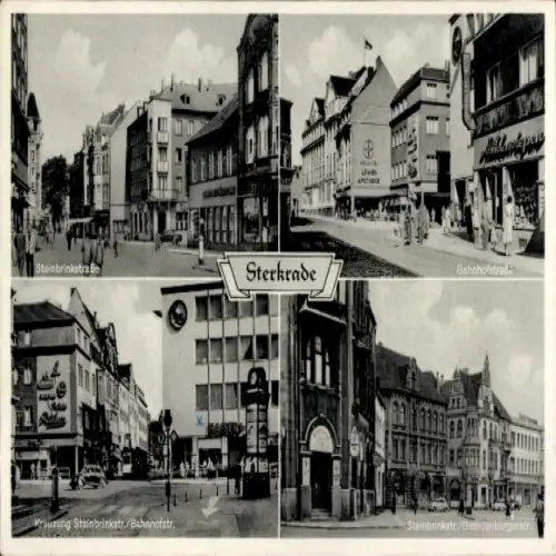 Ak Sterkrade Oberhausen am Rhein, Steinbrinkstraße, Bahnhofstraße, Kreuzung, Brandenburgerstr.