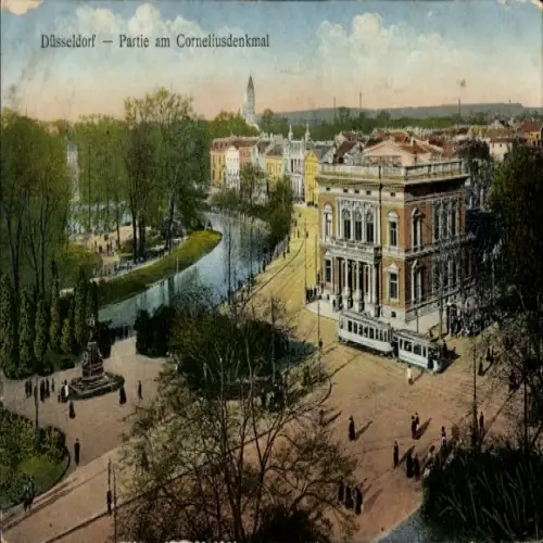 Ak Düsseldorf am Rhein, Corneliusdenkmal