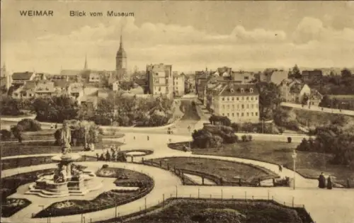Ak Weimar in Thüringen, Blick vom Museum