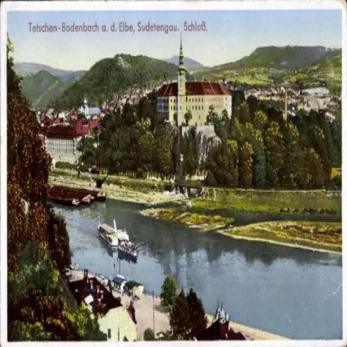 Ak Podmokly Bodenbach Děčín Tetschen an der Elbe Region Aussig, Schlossblick