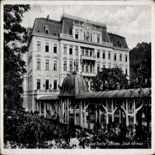 Ak Teplitz Schönau Aussig, Partie am Städt. Kurhaus
