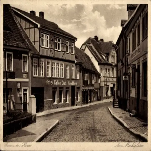 Ak Bad Suderode Quedlinburg im Harz, Hotel Kaffee Dietz Konditorei, Straßenansicht,  Architektur