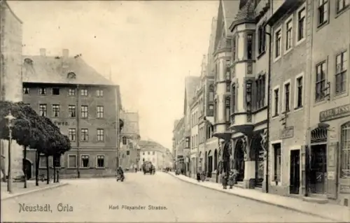 Ak Neustadt an der Orla, Karl Alexander Straße, Geschäfte