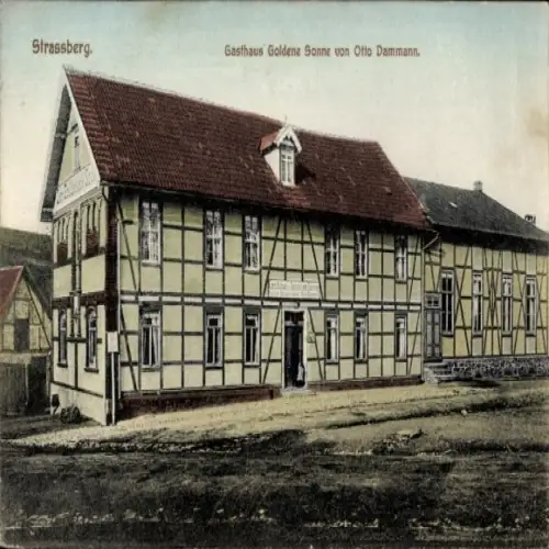 Ak Strassberg Straßberg Harzgerode Harz, Gasthaus Goldene Sonne,  Otto Dammann