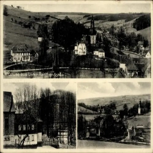 Ak Unterrenthendorf Renthendorf in Thüringen, Teilansicht, Gasthof Starkloff