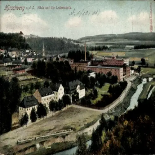 Ak Hirschberg an der Saale, Blick auf die Lederfabrik