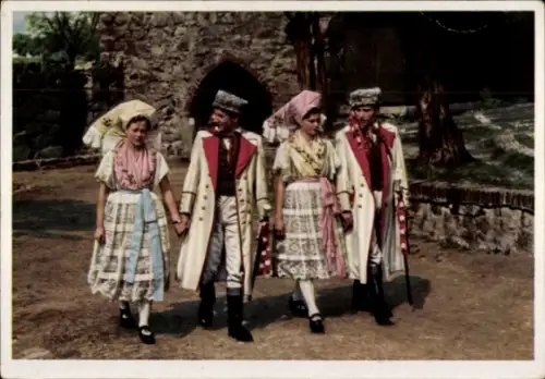 Ak Gruppe in niedersorbischer Tracht